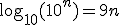 \log_{10}(10^n) = 9n
